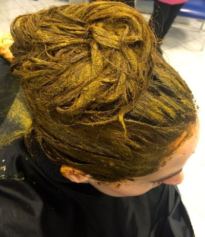 Henna application for (Short hair)